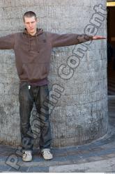 Whole Body Head Man T poses Casual Slim Street photo references